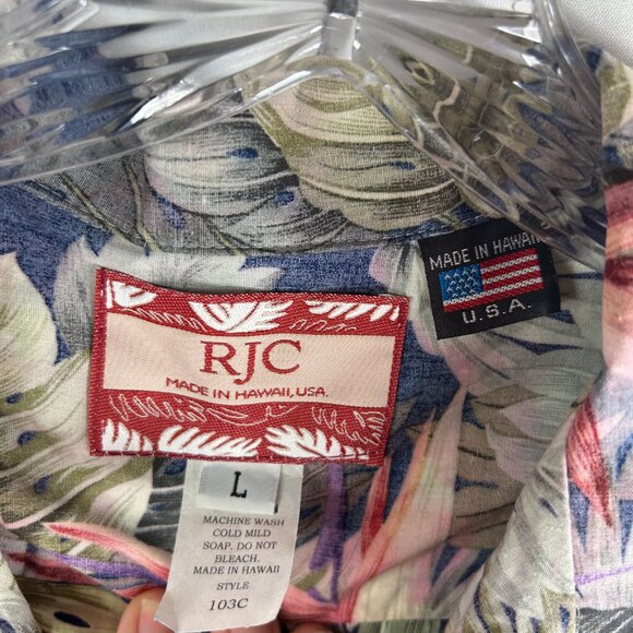 RJC Shirt Adult Large Hawaiian Made in Hawaii Floral Camp Tropical USA 103C New - Picture 4 of 12